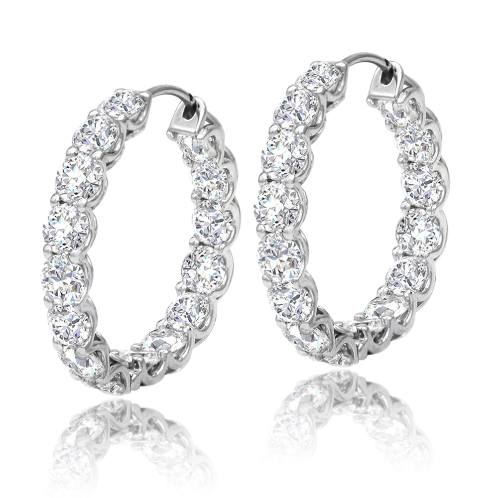 Inside Outside Diamond Hoop Earrings