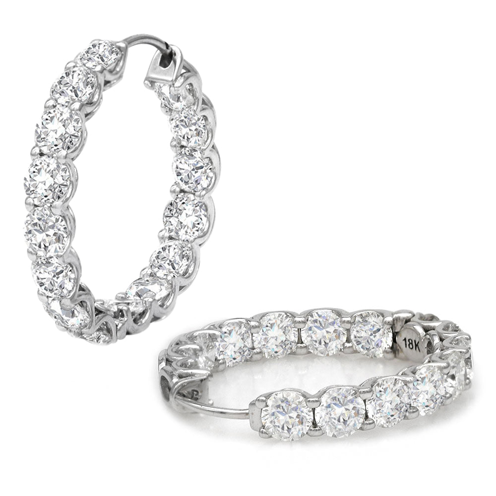 Inside Outside Diamond Hoop Earrings