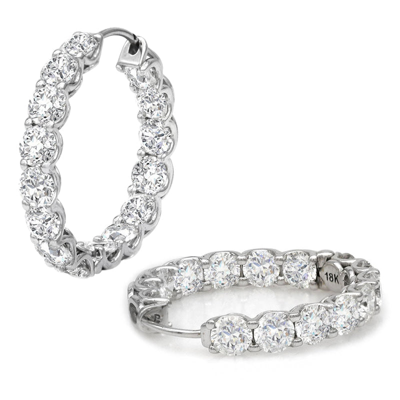 Inside Outside Diamond Hoop Earrings