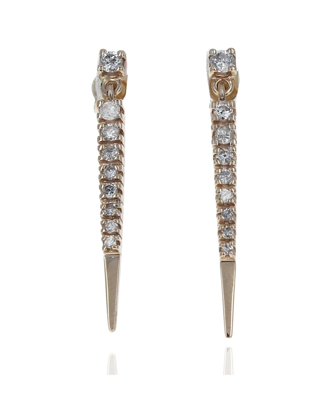 Diamond Spear Shaped Dangle Earrings
