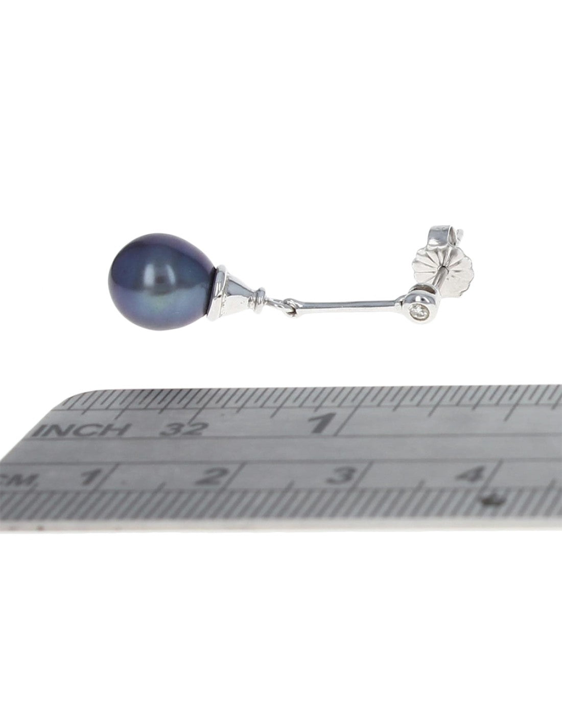 Tahitian Black Pearl and Diamond Accent Drop Earrings