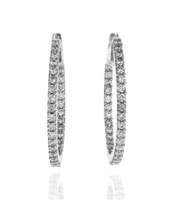 Diamond Inside Outside Hoop Earrings