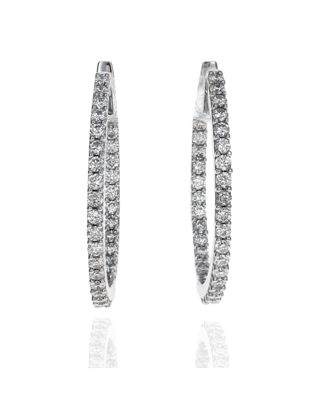Diamond Inside Outside Hoop Earrings