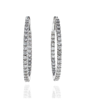 Diamond Inside Outside Hoop Earrings