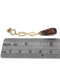 Unakite Circle and Oval Link Dangle Earrings