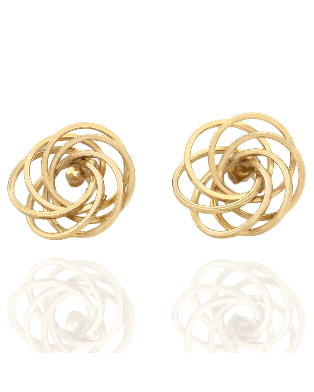Spiral Stud Earrings in Yellow Gold