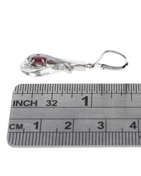 Ruby and Diamond Pear Shape Drop Earrings