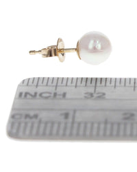 Pink Rose Pearl Stud Earrings