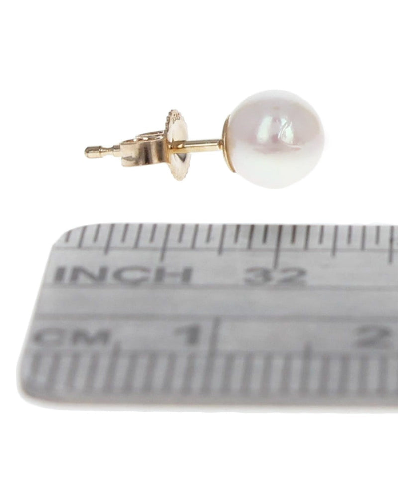 Pink Rose Pearl Stud Earrings