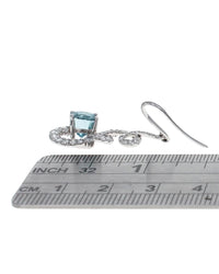 LeVian Blue Zircon and Diamond Drop Earrings