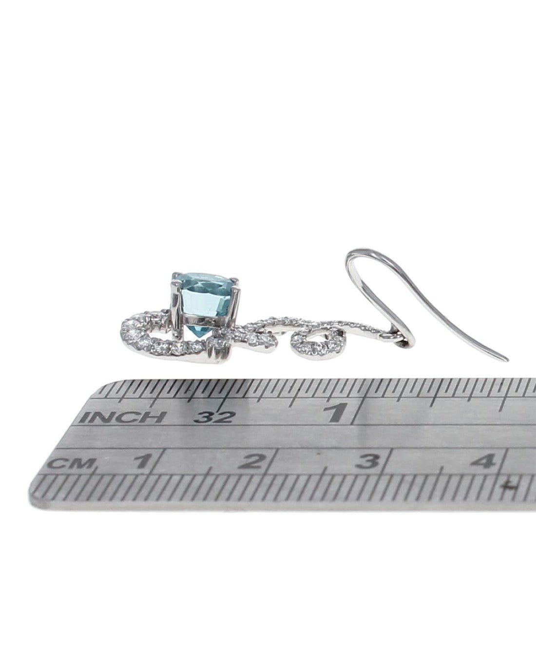 LeVian Blue Zircon and Diamond Drop Earrings