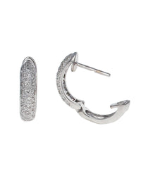 Diamond Pave Huggie Earrings in Gold