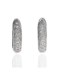 Diamond Pave Huggie Earrings in Gold