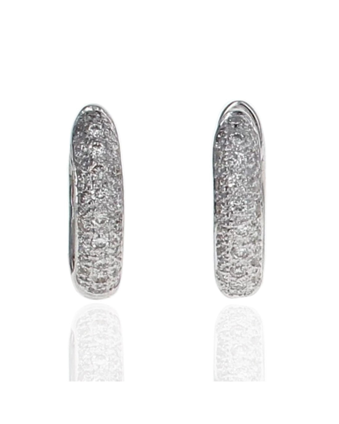 Diamond Pave Huggie Earrings in Gold