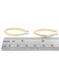Twisted Oval Hoops Earrings in Gold