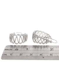 Tapered Squiggle Hoops in White Gold