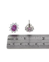 Pink Sapphire and Diamond Halo Stud Earrings