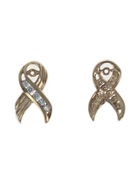 Diamond Breast Awareness Ribbon Earring Jackets