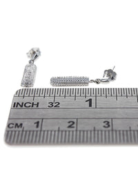 Diamond Half Cylinder Drop Earrings