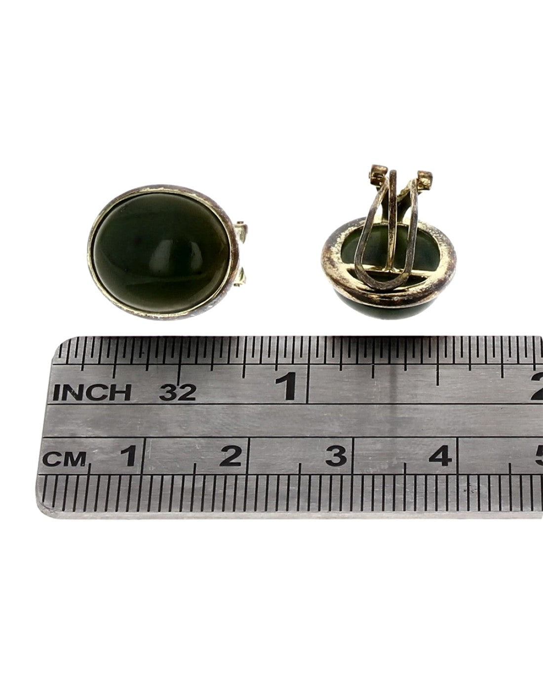 Nephrite Jade Earrings in Sterling Silver