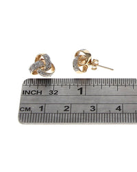 Diamond Knot Stud Earrings in Gold