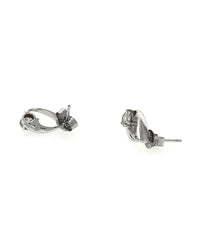 Diamond Open Teardrop Stud Earrings in White Gold