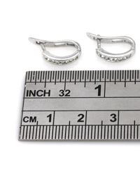 Diamond Small Curved Earrings in White Gold
