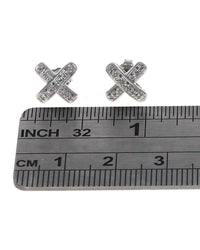 Diamond X Earrings in White Gold