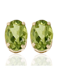 Peridot Stud Earrings in Yellow Gold