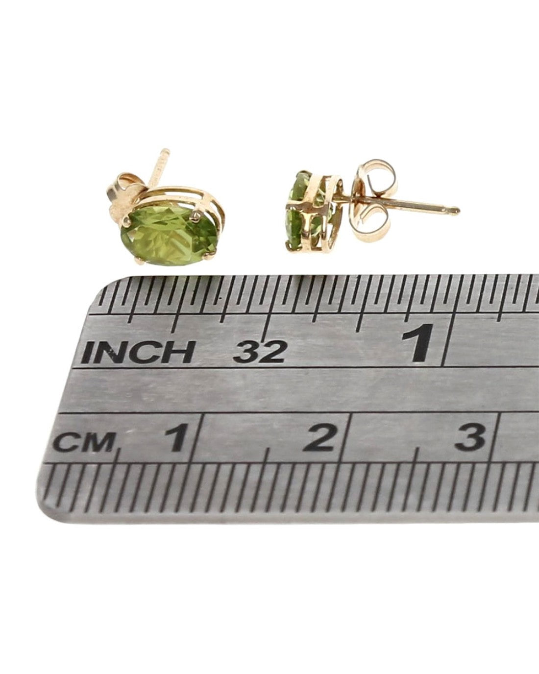 Peridot Stud Earrings in Yellow Gold
