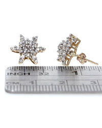 Diamond Snowflake Earrings in White and Yellow Gold