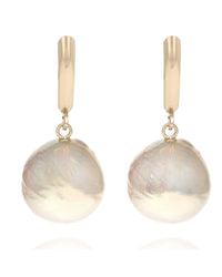 Freshwater Pearl Drop Earrings in Yellow Gold