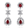 Ruby and Diamond Dangle Earrings