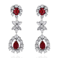 Ruby and Diamond Dangle Earrings