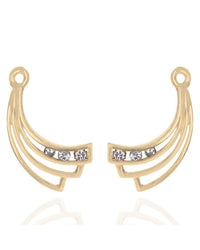 Diamond Curved Earrings Charms