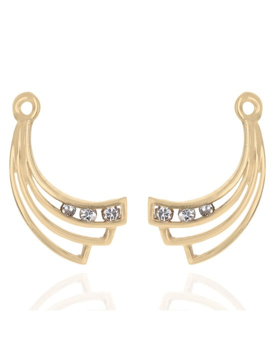 Diamond Curved Earrings Charms