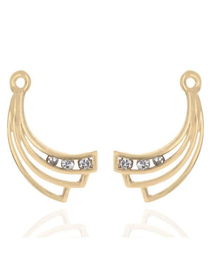 Diamond Curved Earrings Charms