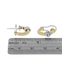 Diamond Station Woven Half Hoop Earrings