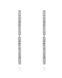 Diamond Double Bar Dangle Earrings