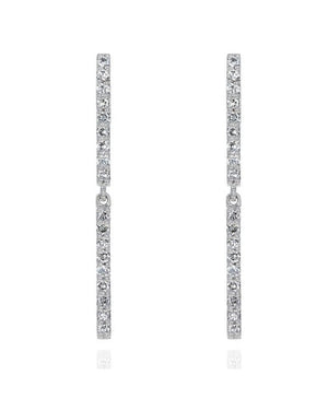 Diamond Double Bar Dangle Earrings