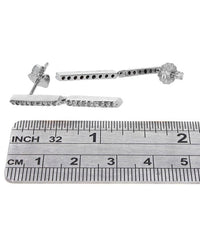 Diamond Double Bar Dangle Earrings