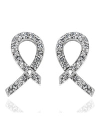 Diamond Crossover Ribbon Earrings