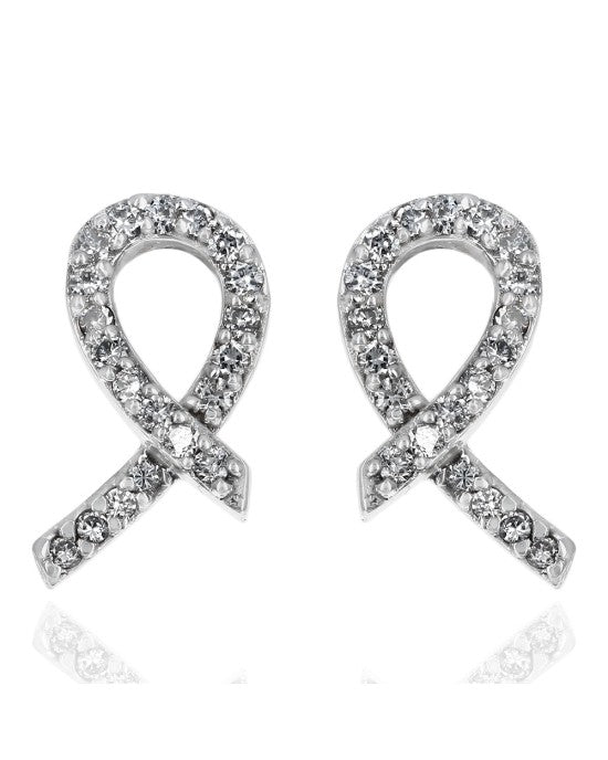 Diamond Crossover Ribbon Earrings