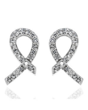 Diamond Crossover Ribbon Earrings