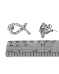 Diamond Crossover Ribbon Earrings