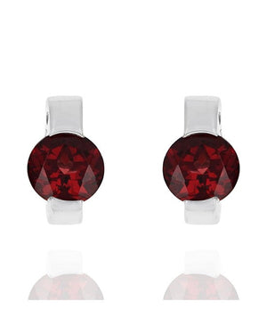 Garnet Stud Set Earrings in Gold