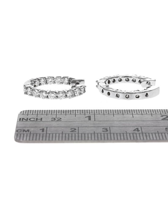 Diamond Inside Outside Hoop Earrings