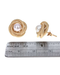 Pearl Knot Stud Earrings