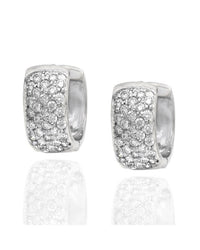 Diamond Pave Huggie Earrings in Gold