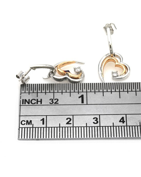 Jane Seymour Diamond Solitaire Open Hearts Earrings